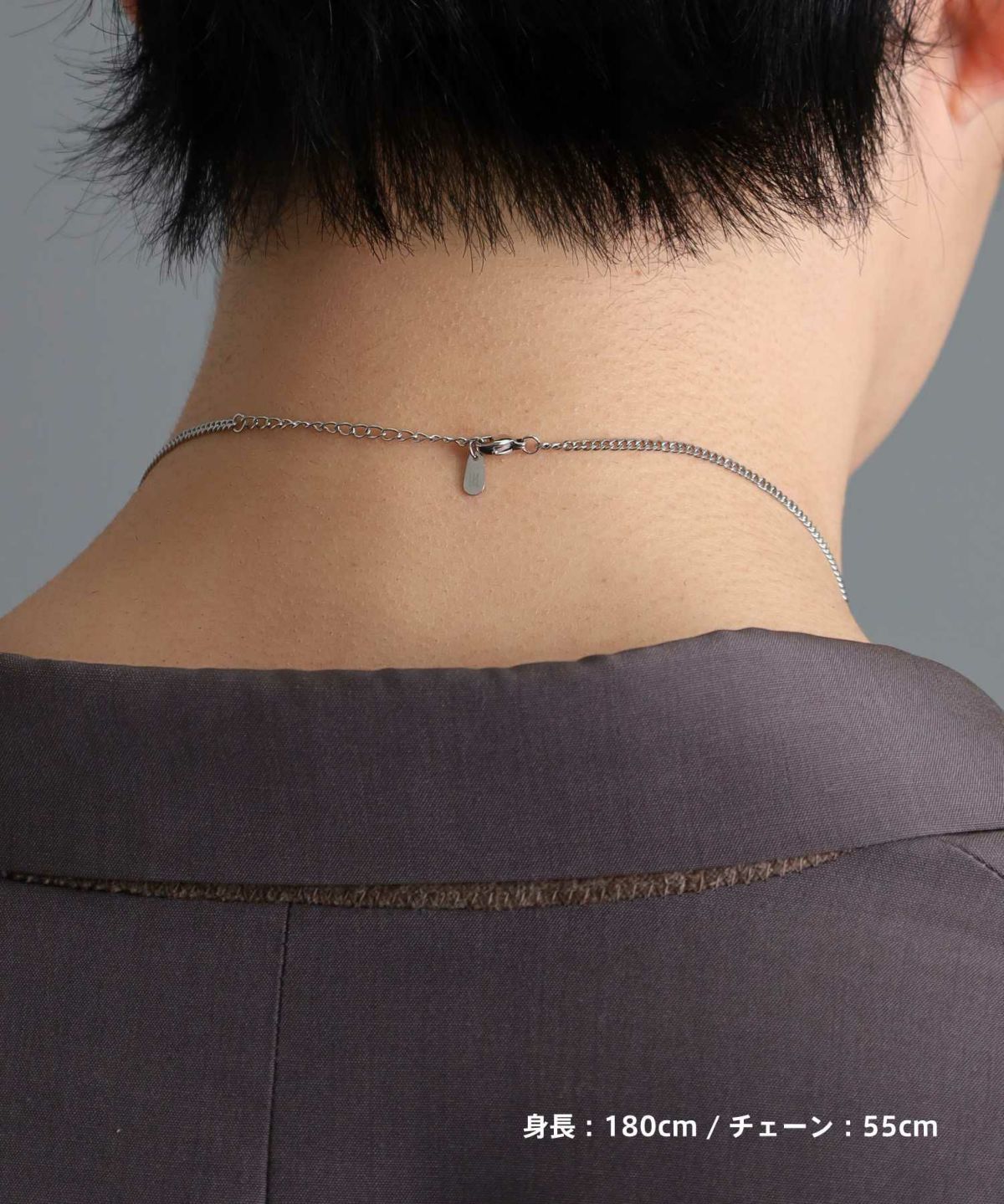 【ONLINE STORE 限定】“SAND”プレートネックレスネックレス（ダイヤモンドplus）/サージカルステンレス（金属アレルギー対応）