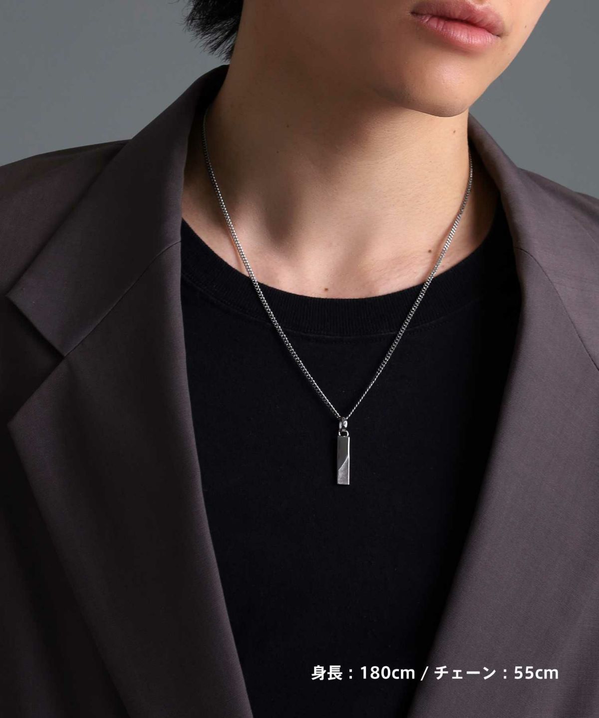 【ONLINE STORE 限定】“SAND”プレートネックレスネックレス（ダイヤモンドplus）/サージカルステンレス（金属アレルギー対応）