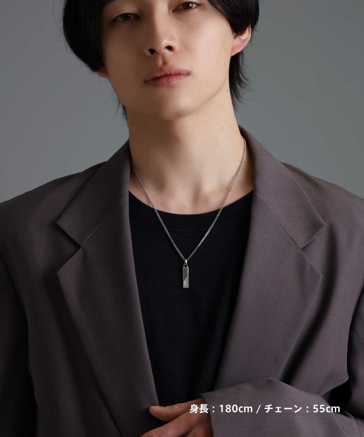 【ONLINE STORE 限定】“SAND”プレートネックレスネックレス（ダイヤモンドplus）/サージカルステンレス（金属アレルギー対応）