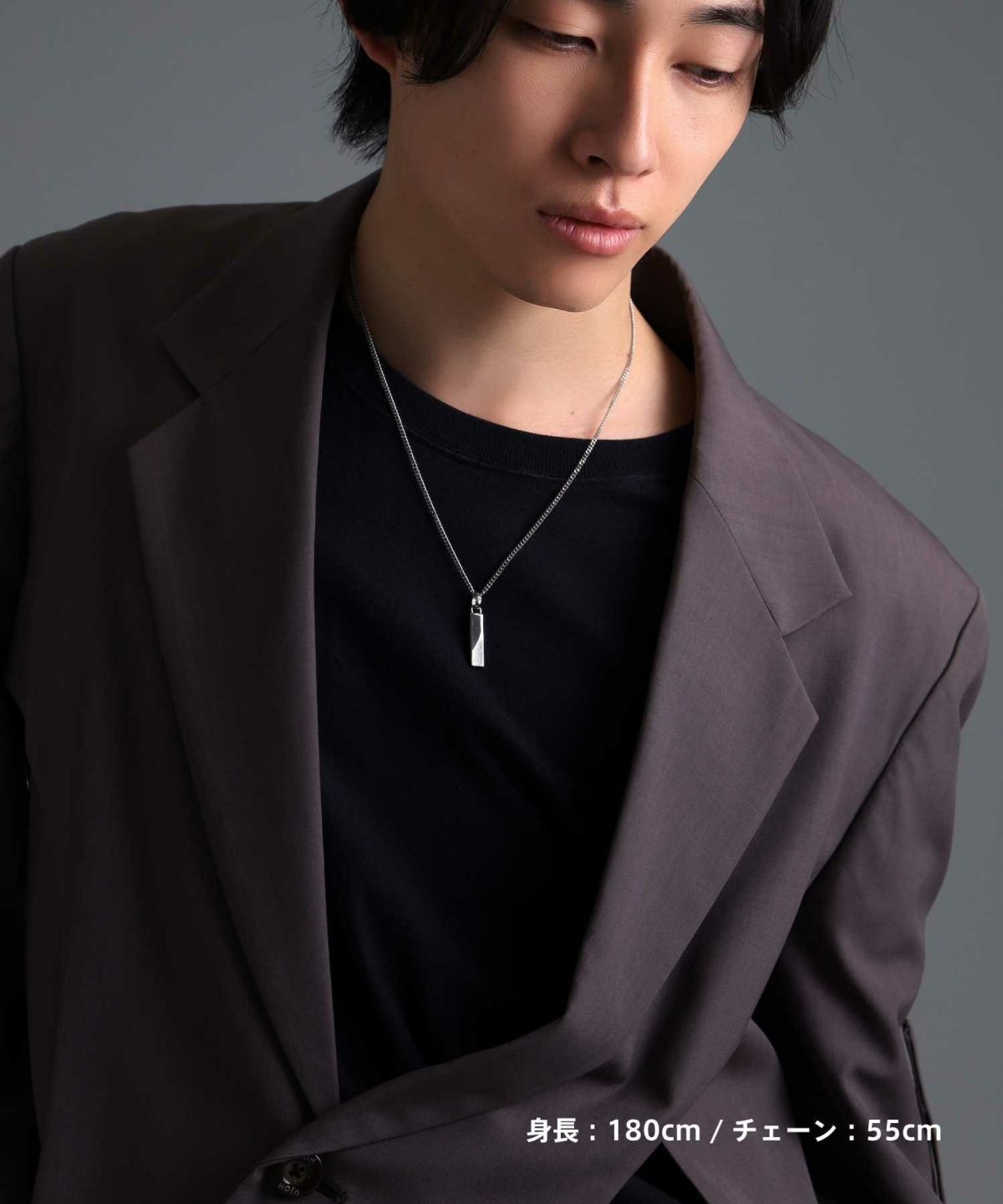 【ONLINE STORE 限定】“SAND”プレートネックレスネックレス（ダイヤモンドplus）/サージカルステンレス（金属アレルギー対応）