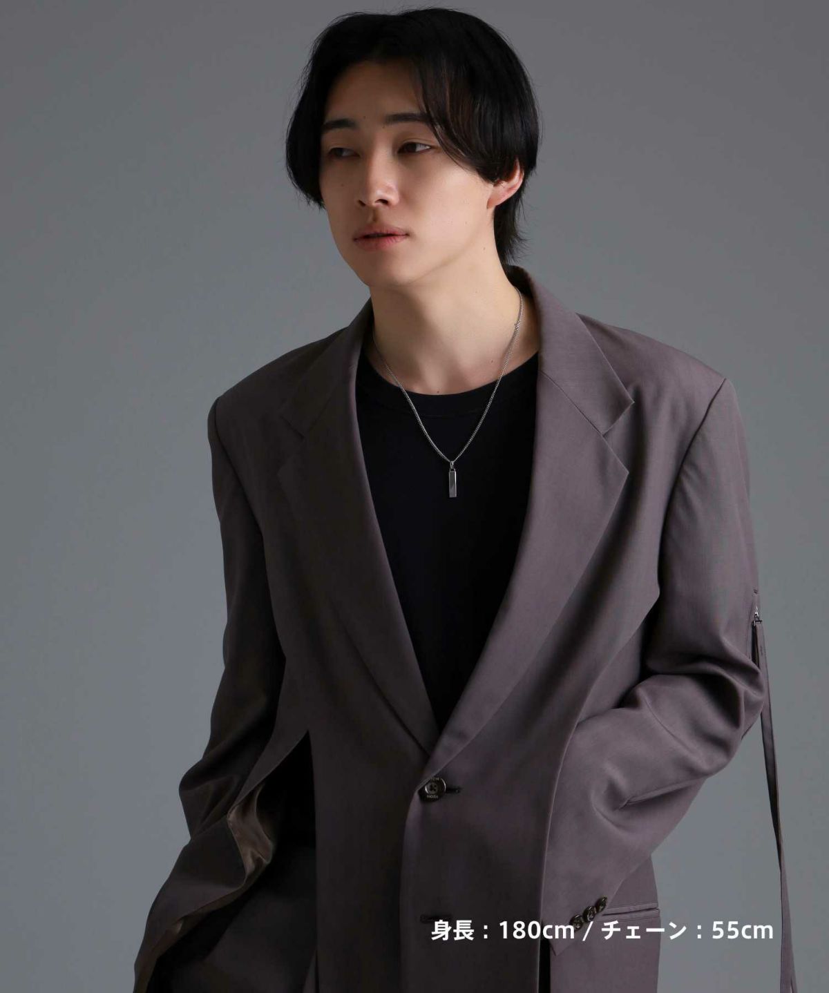 【ONLINE STORE 限定】“SAND”プレートネックレスネックレス（ダイヤモンドplus）/サージカルステンレス（金属アレルギー対応）