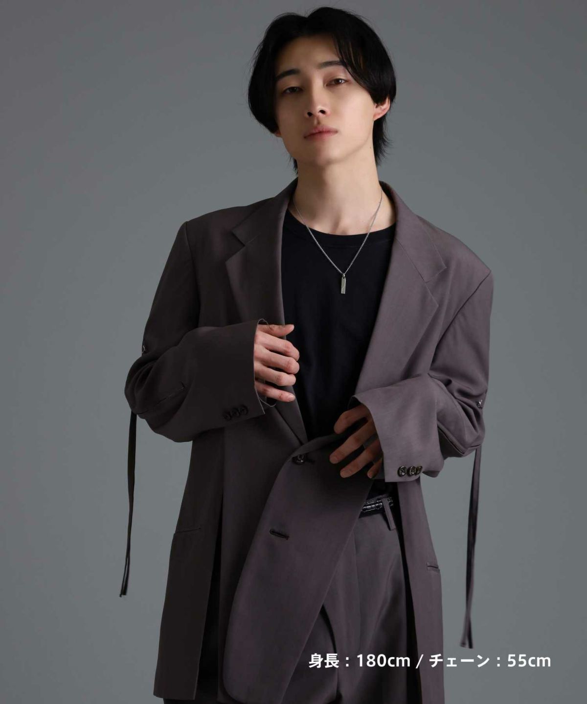 【ONLINE STORE 限定】“SAND”プレートネックレスネックレス（ダイヤモンドplus）/サージカルステンレス（金属アレルギー対応）