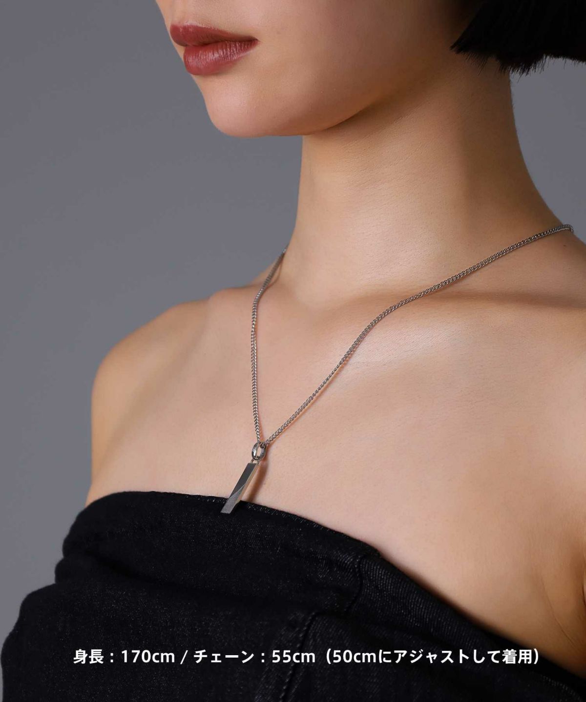 【ONLINE STORE 限定】“SAND”プレートネックレスネックレス（ダイヤモンドplus）/サージカルステンレス（金属アレルギー対応）