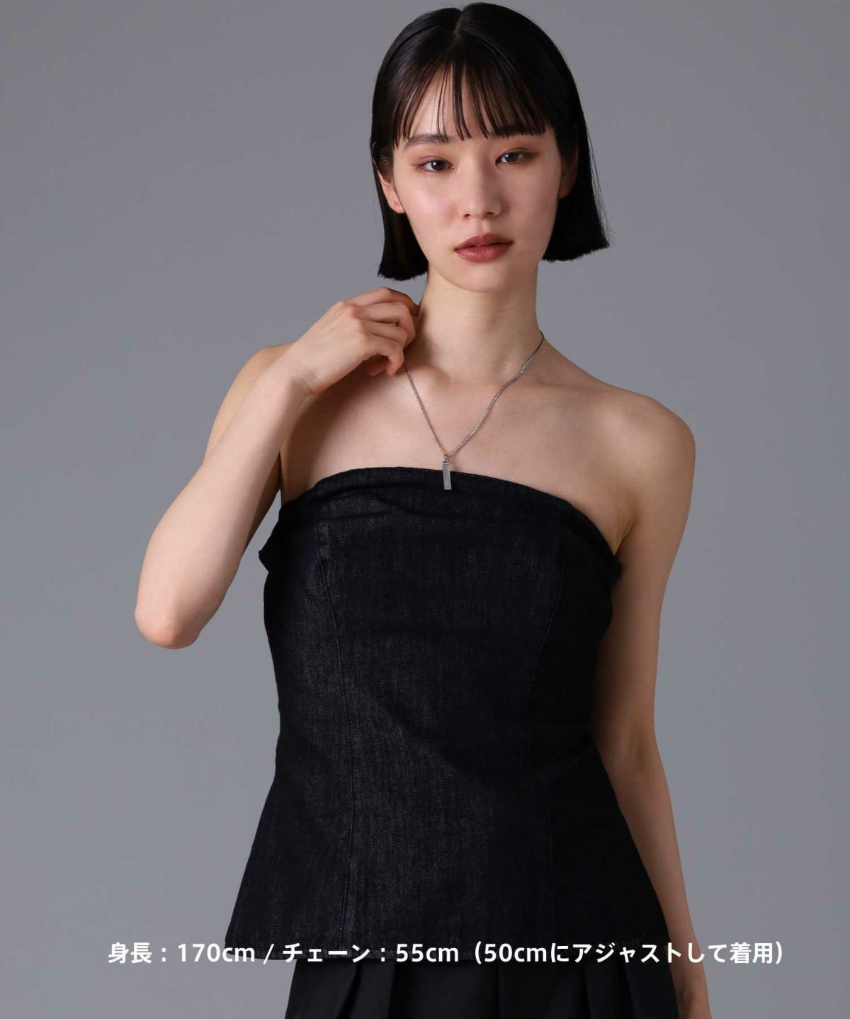 【ONLINE STORE 限定】“SAND”プレートネックレスネックレス（ダイヤモンドplus）/サージカルステンレス（金属アレルギー対応）