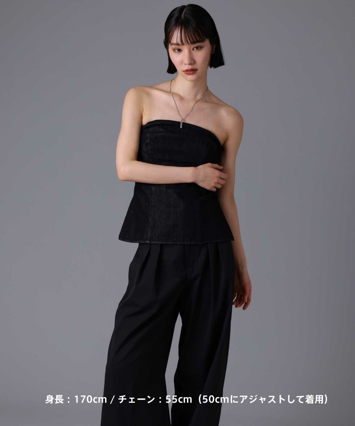 【ONLINE STORE 限定】“SAND”プレートネックレスネックレス（ダイヤモンドplus）/サージカルステンレス（金属アレルギー対応）