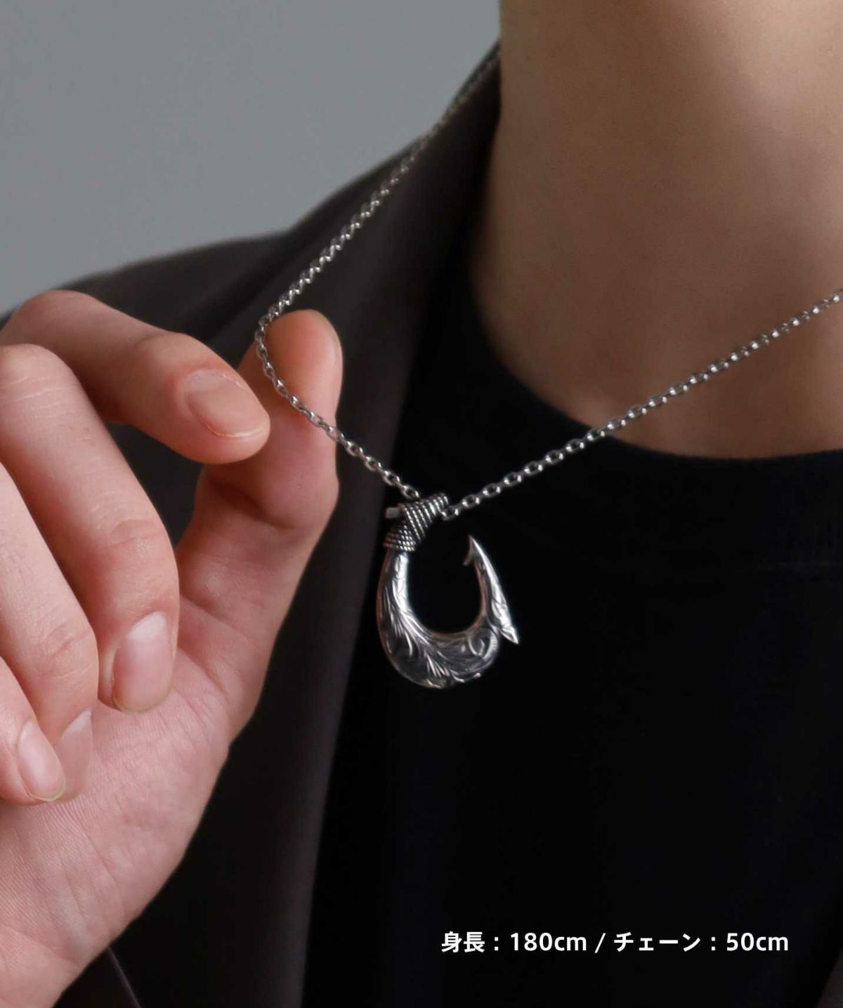 【限定展開】“HAWAIIAN”ネックレス/フィッシュフック/サージカルステンレス（金属アレルギー対応）