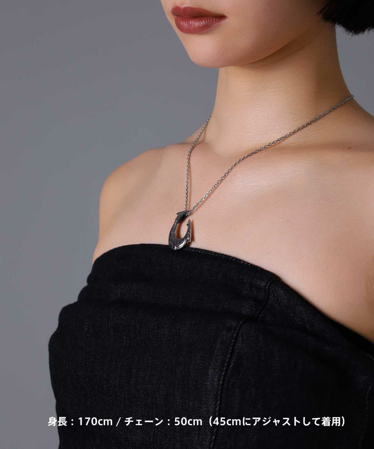 【限定展開】“HAWAIIAN”ネックレス/フィッシュフック/サージカルステンレス（金属アレルギー対応）