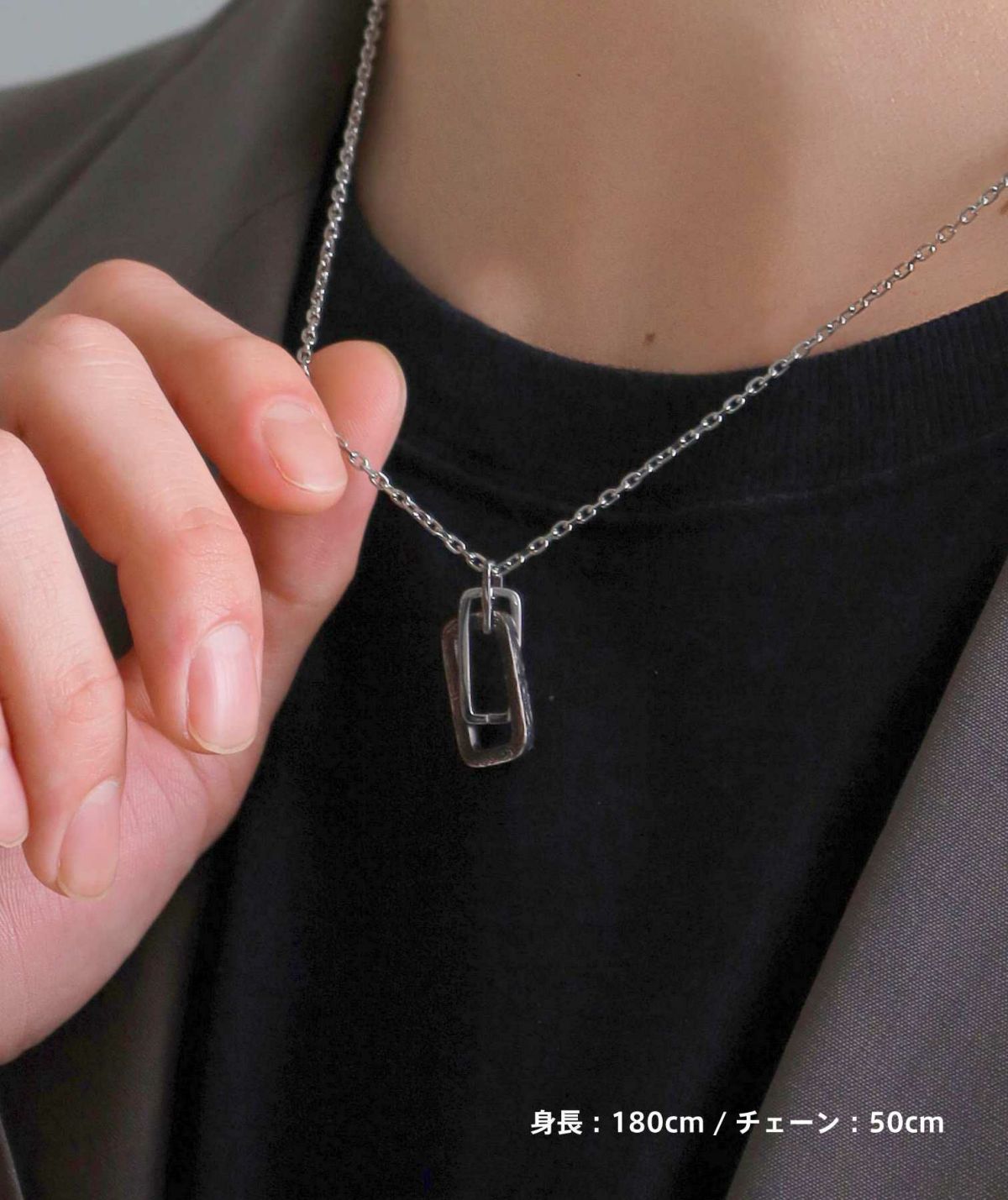 【限定展開】“HAWAIIAN”ネックレス/レクタングルライン/サージカルステンレス（金属アレルギー対応）