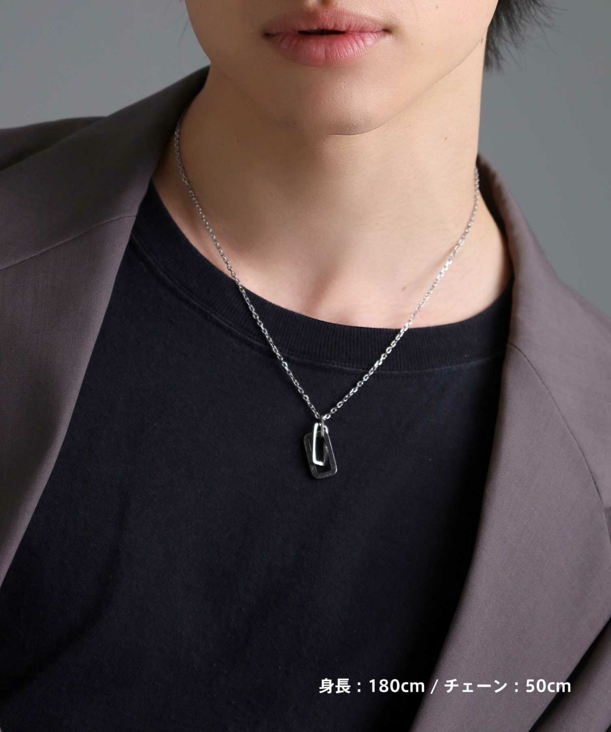 【限定展開】“HAWAIIAN”ネックレス/レクタングルライン/サージカルステンレス（金属アレルギー対応）