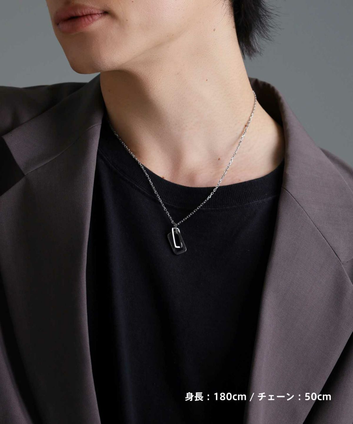 【限定展開】“HAWAIIAN”ネックレス/レクタングルライン/サージカルステンレス（金属アレルギー対応）