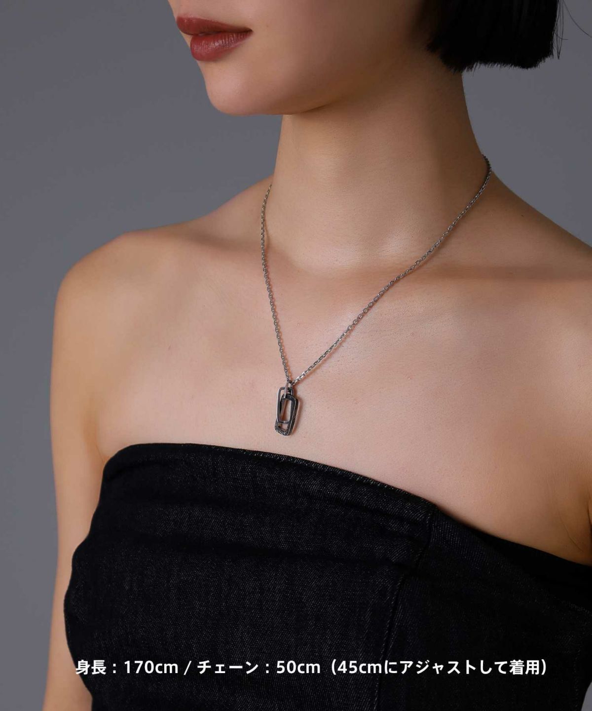 【限定展開】“HAWAIIAN”ネックレス/レクタングルライン/サージカルステンレス（金属アレルギー対応）