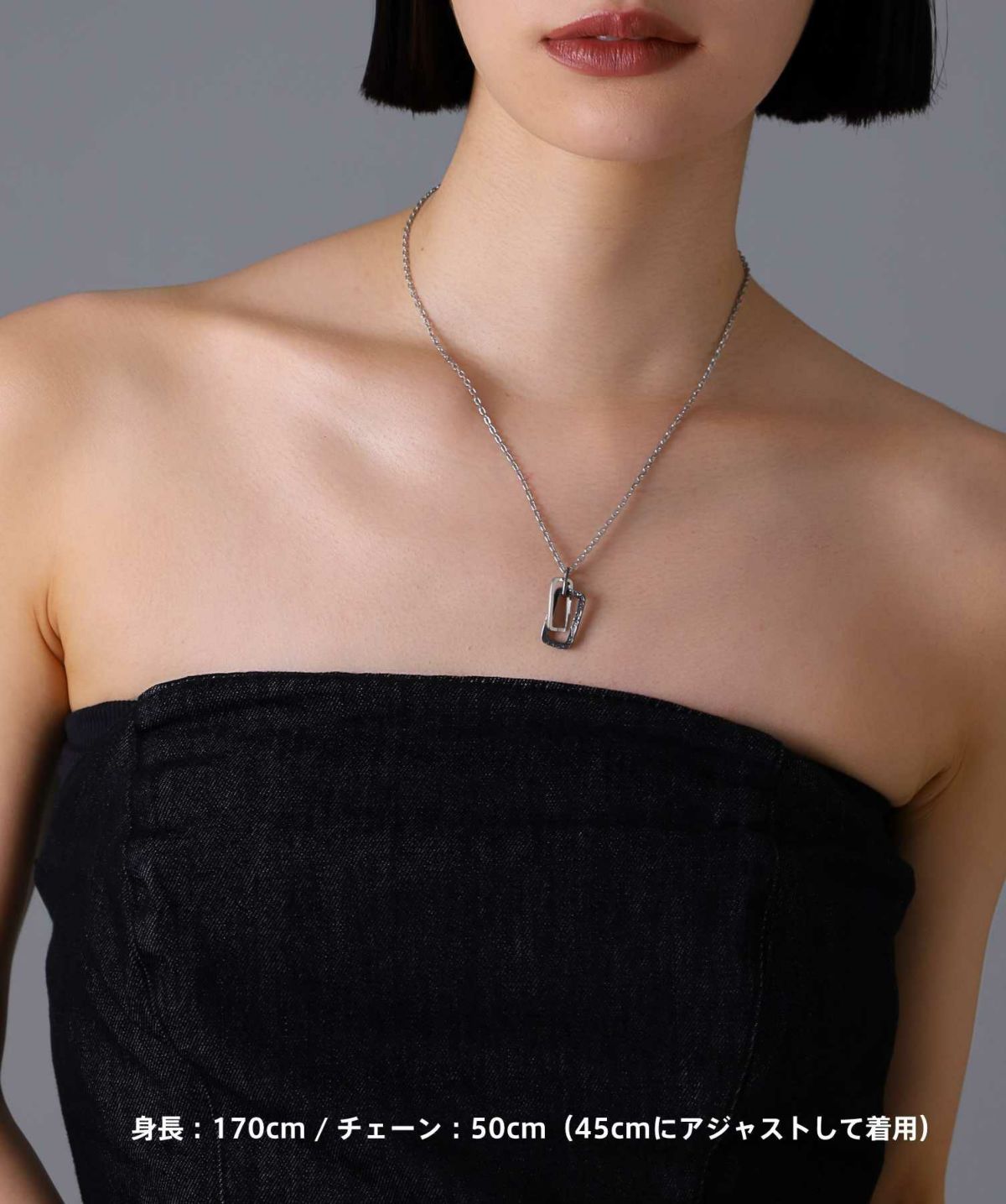 【限定展開】“HAWAIIAN”ネックレス/レクタングルライン/サージカルステンレス（金属アレルギー対応）