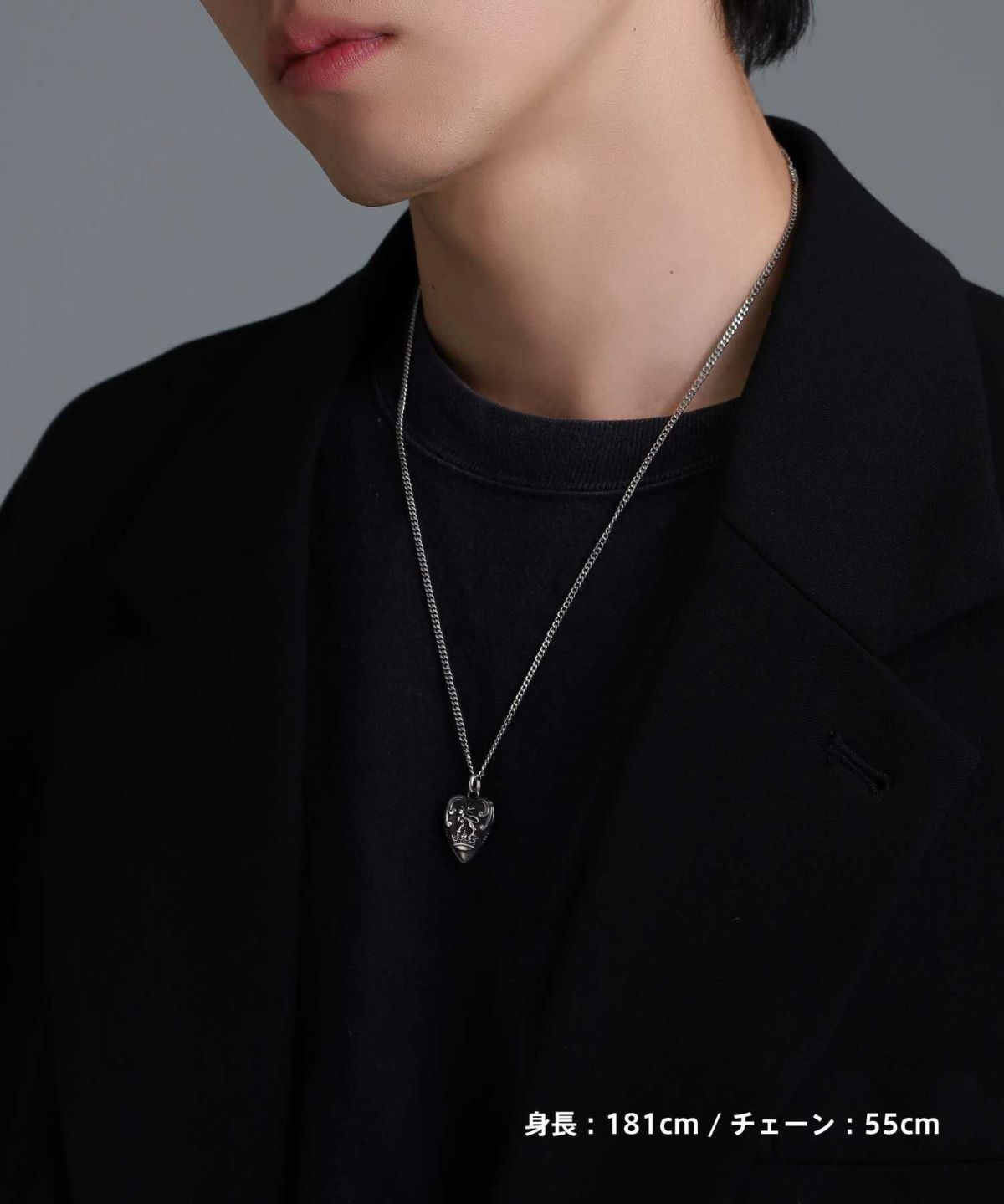 【限定展開】“LH-1”パフィーハートネックレス/サージカルステンレス（金属アレルギー対応）