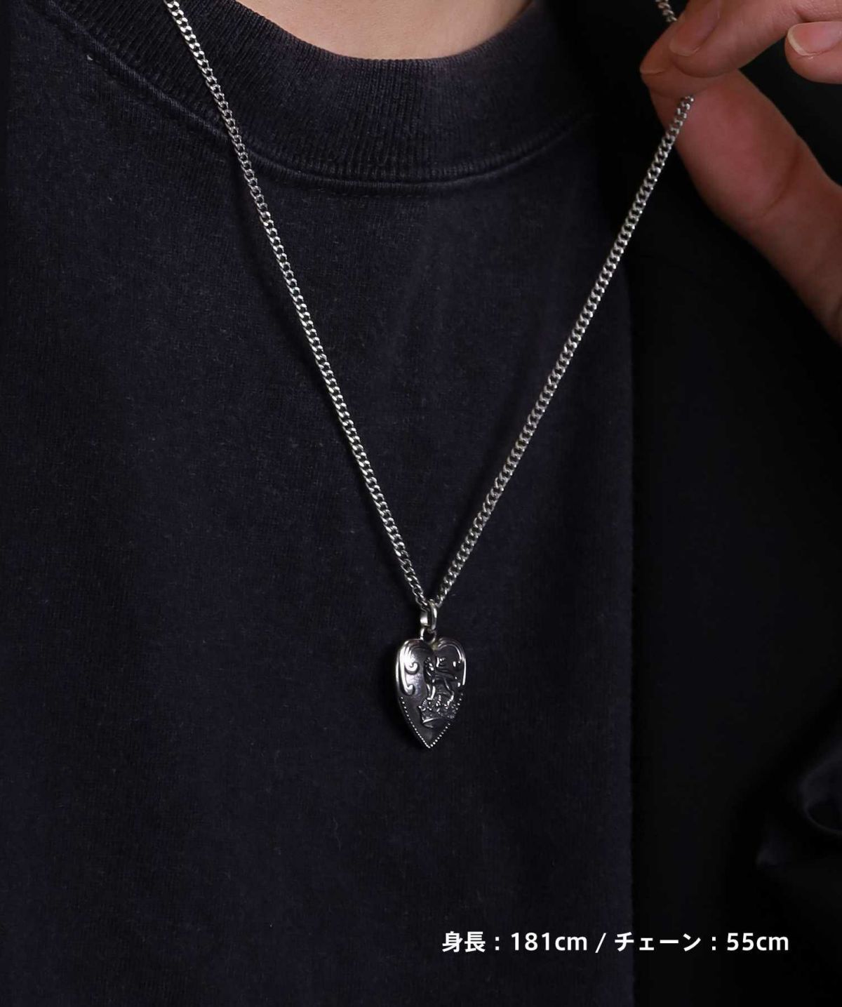 【限定展開】“LH-1”パフィーハートネックレス/サージカルステンレス（金属アレルギー対応）