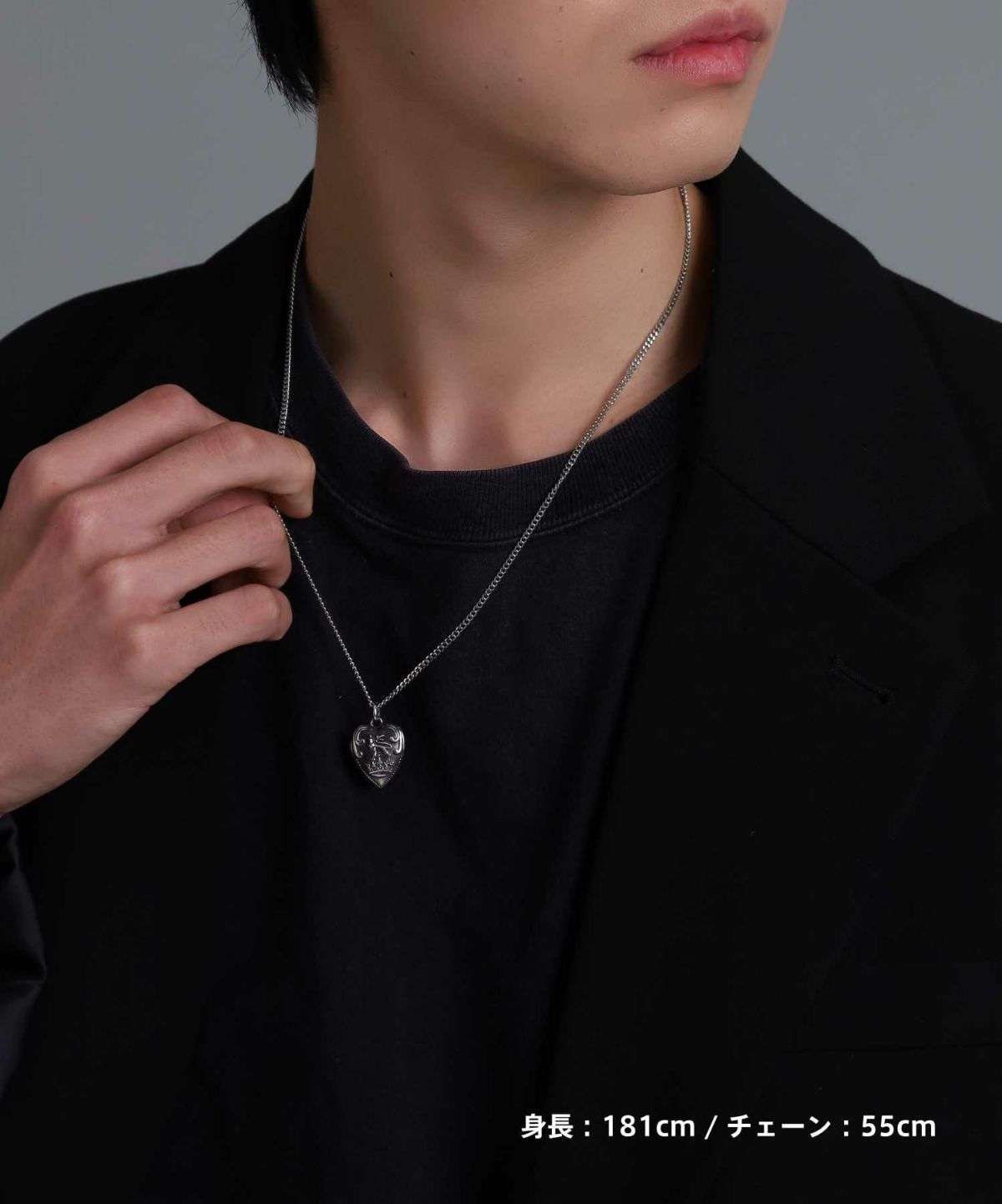 【限定展開】“LH-1”パフィーハートネックレス/サージカルステンレス（金属アレルギー対応）