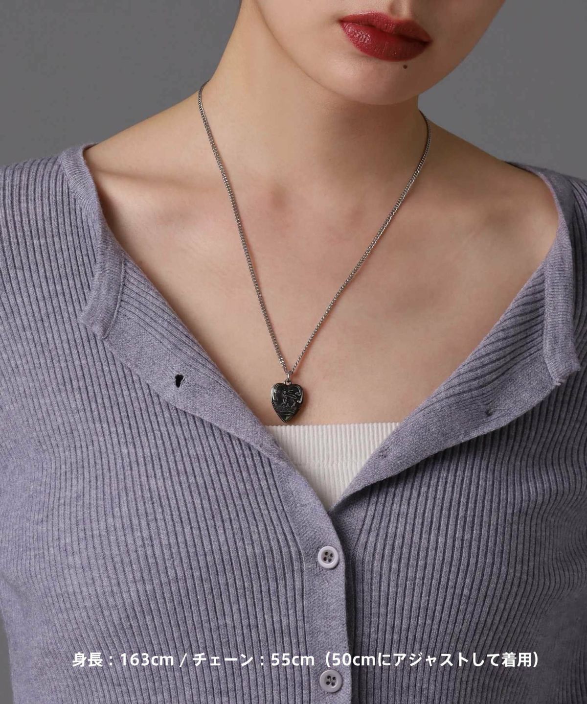 【限定展開】“LH-1”パフィーハートネックレス/サージカルステンレス（金属アレルギー対応）