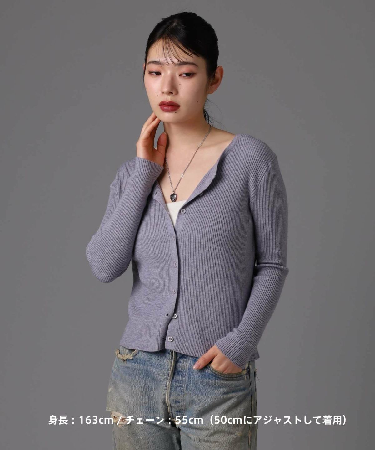 【限定展開】“LH-1”パフィーハートネックレス/サージカルステンレス（金属アレルギー対応）