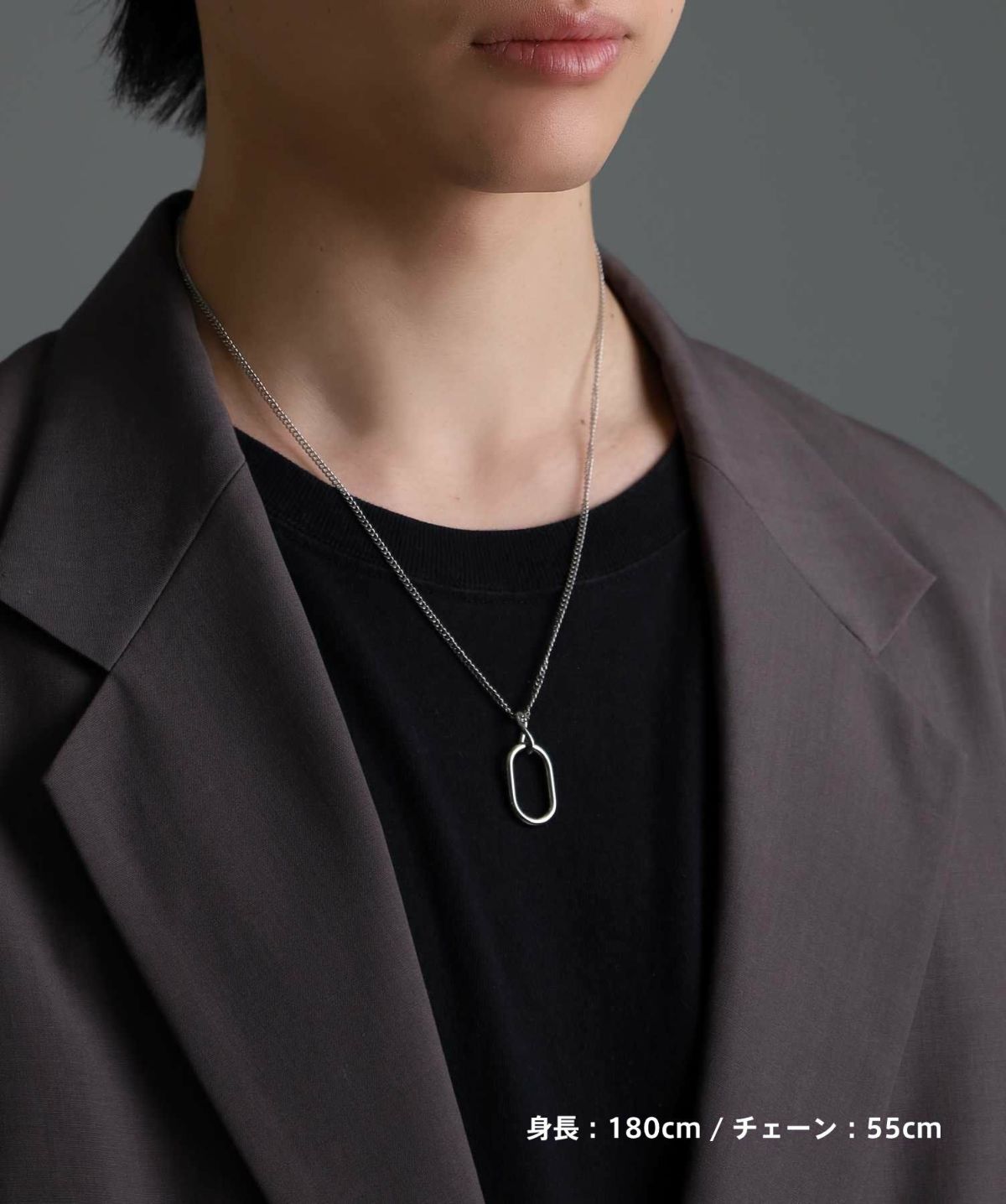 【限定展開】“LH-1”オーバルラインネックレス/サージカルステンレス（金属アレルギー対応）
