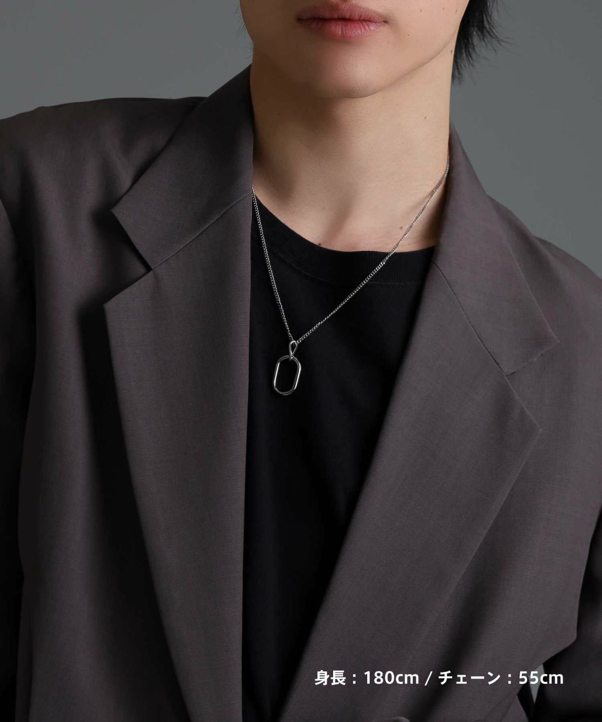 【限定展開】“LH-1”オーバルラインネックレス/サージカルステンレス（金属アレルギー対応）
