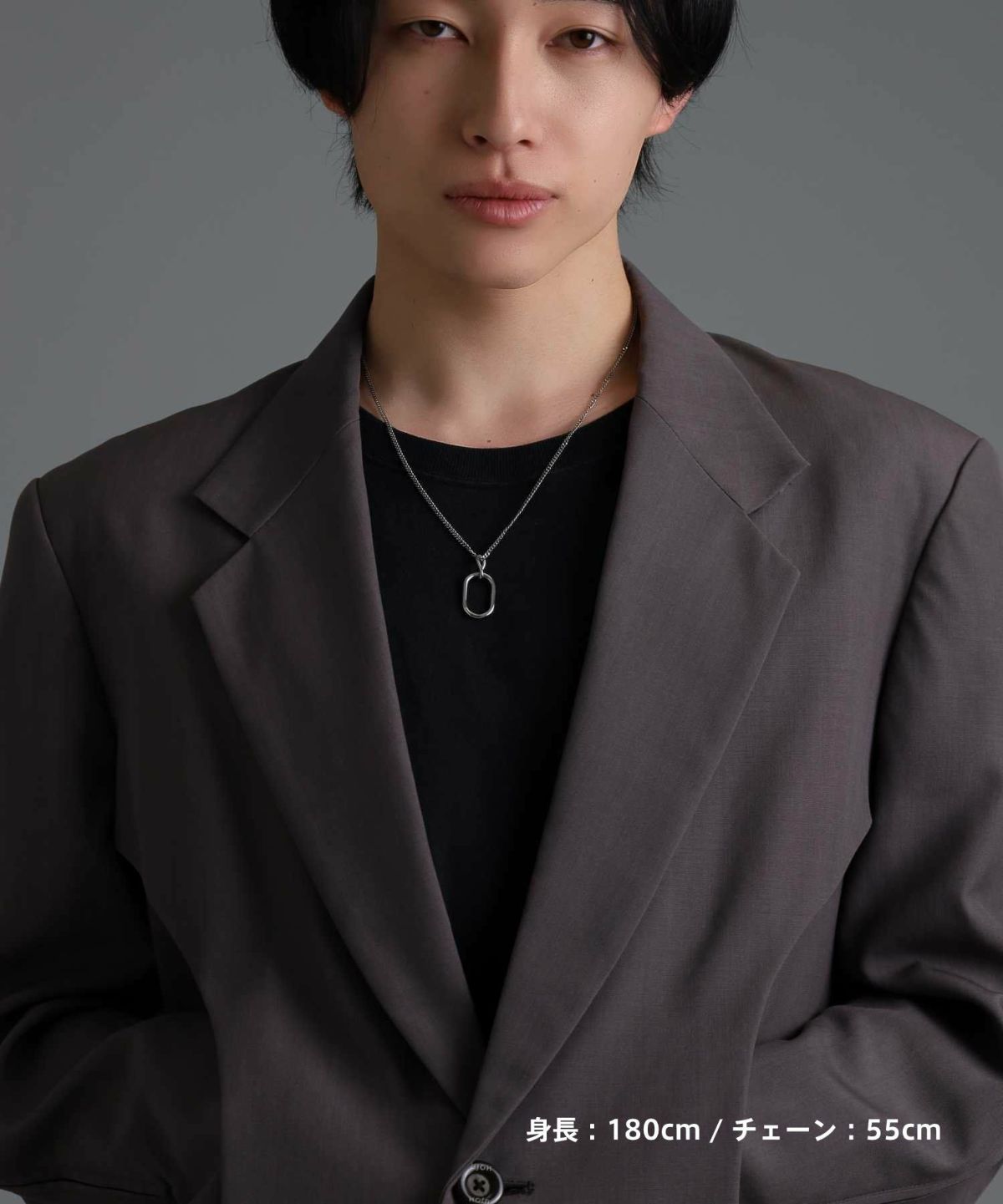 【限定展開】“LH-1”オーバルラインネックレス/サージカルステンレス（金属アレルギー対応）