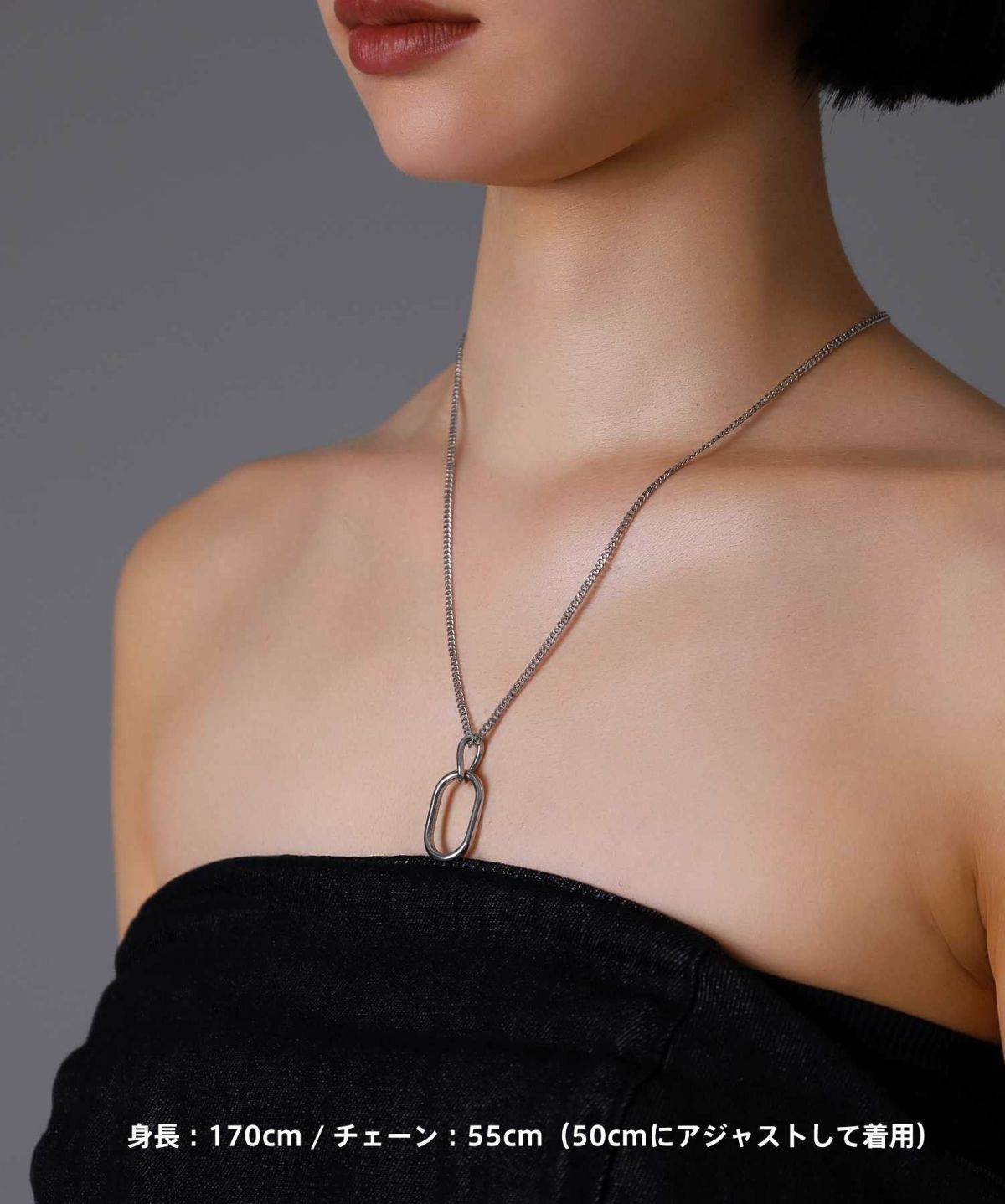 【限定展開】“LH-1”オーバルラインネックレス/サージカルステンレス（金属アレルギー対応）