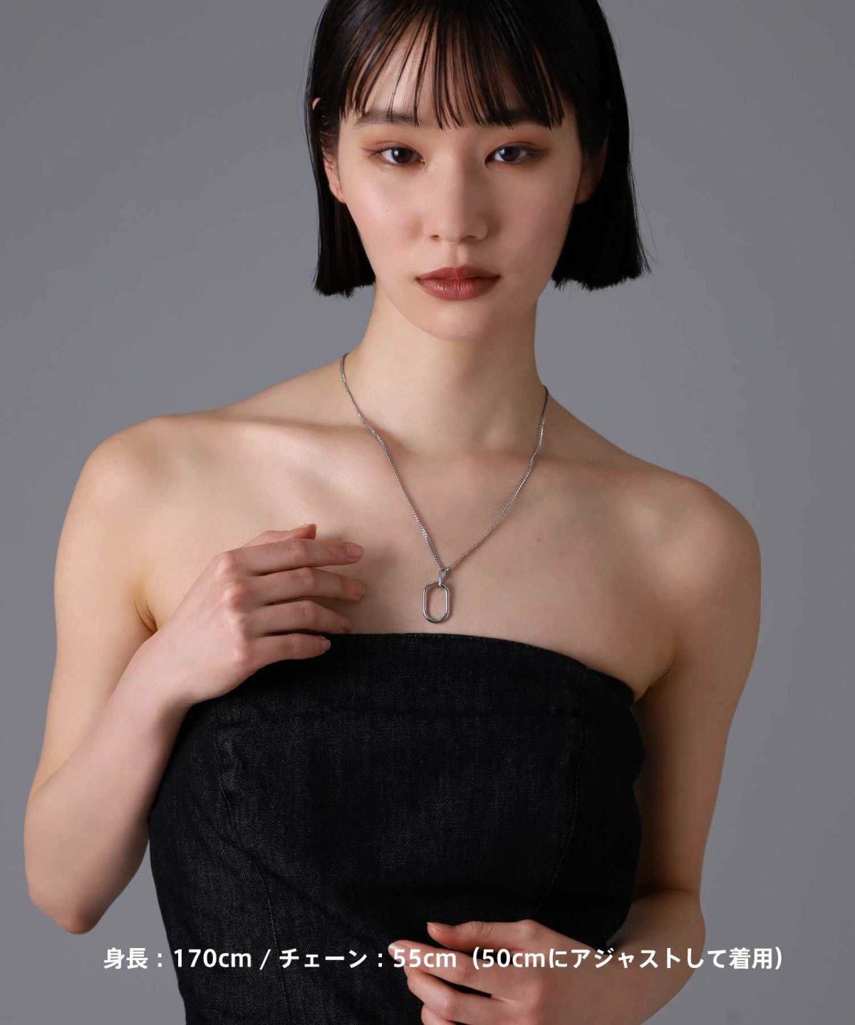 【限定展開】“LH-1”オーバルラインネックレス/サージカルステンレス（金属アレルギー対応）