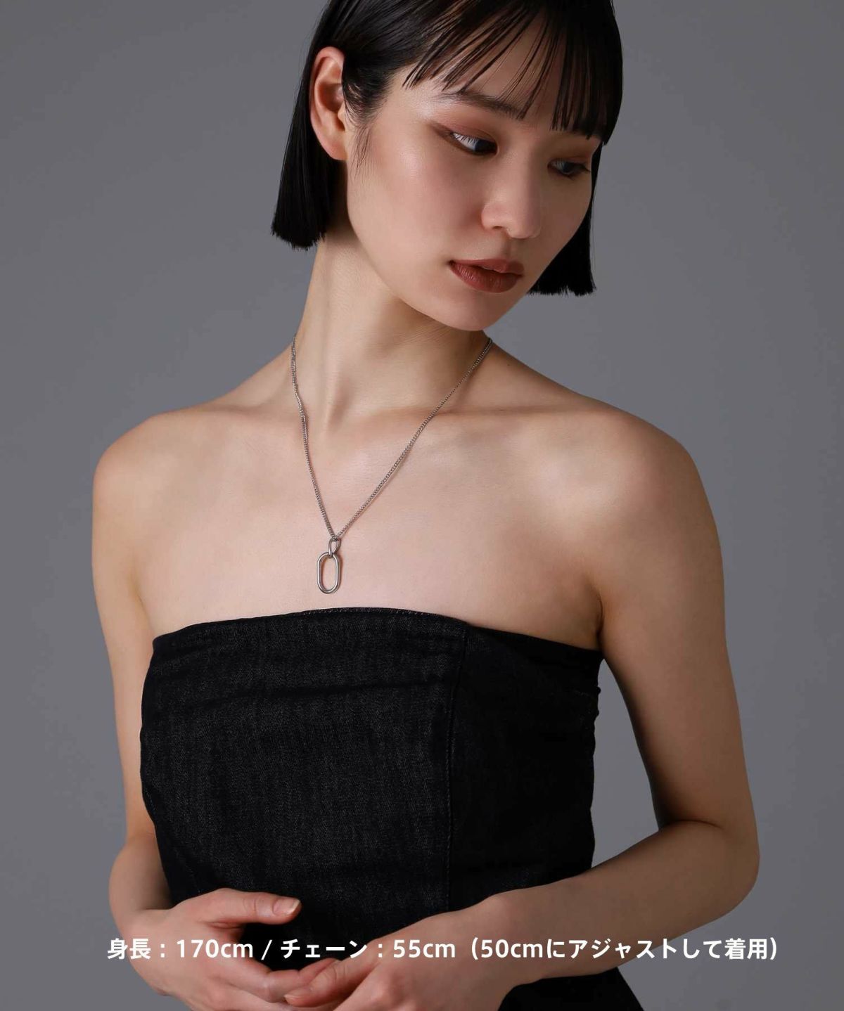 【限定展開】“LH-1”オーバルラインネックレス/サージカルステンレス（金属アレルギー対応）