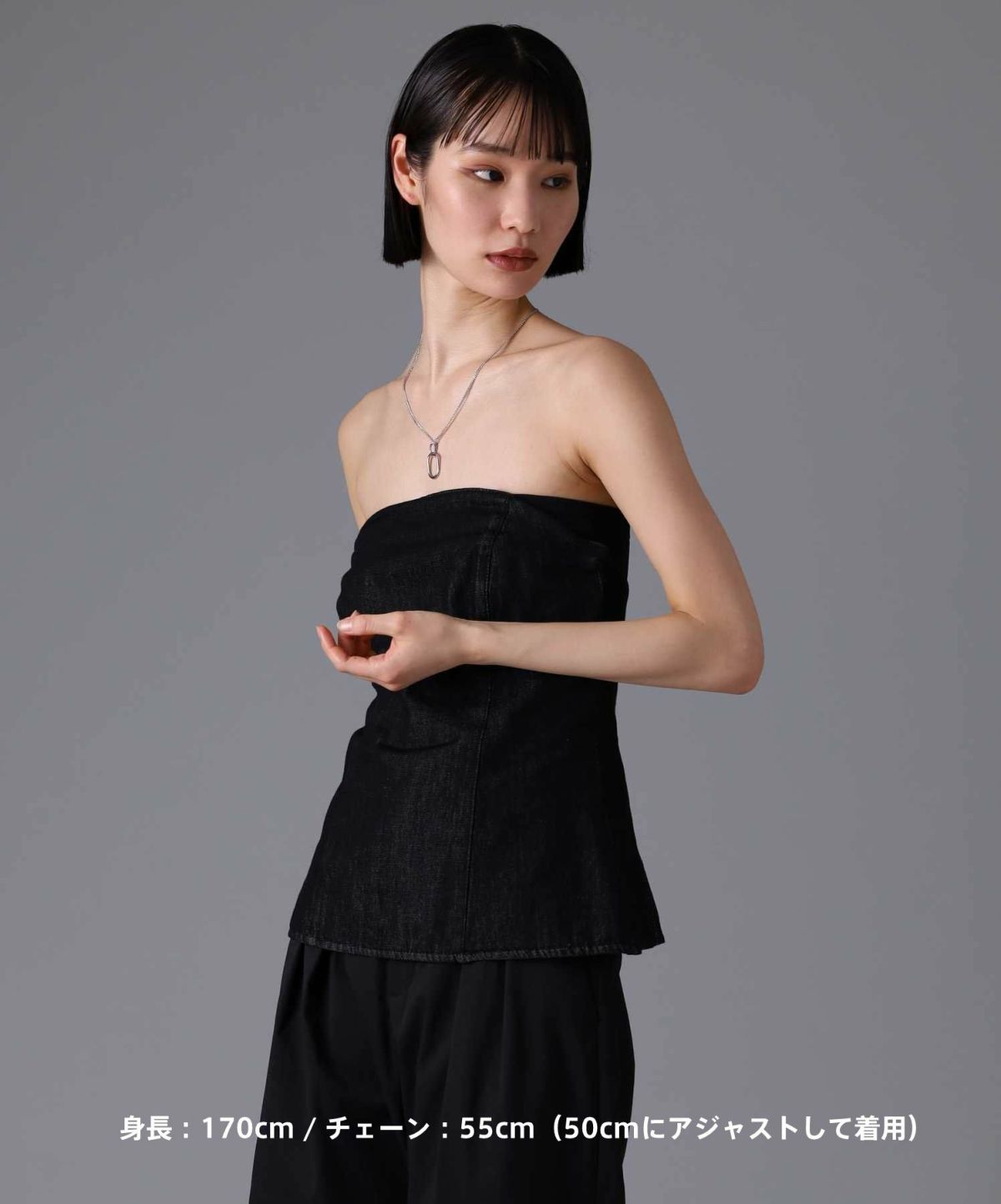 【限定展開】“LH-1”オーバルラインネックレス/サージカルステンレス（金属アレルギー対応）