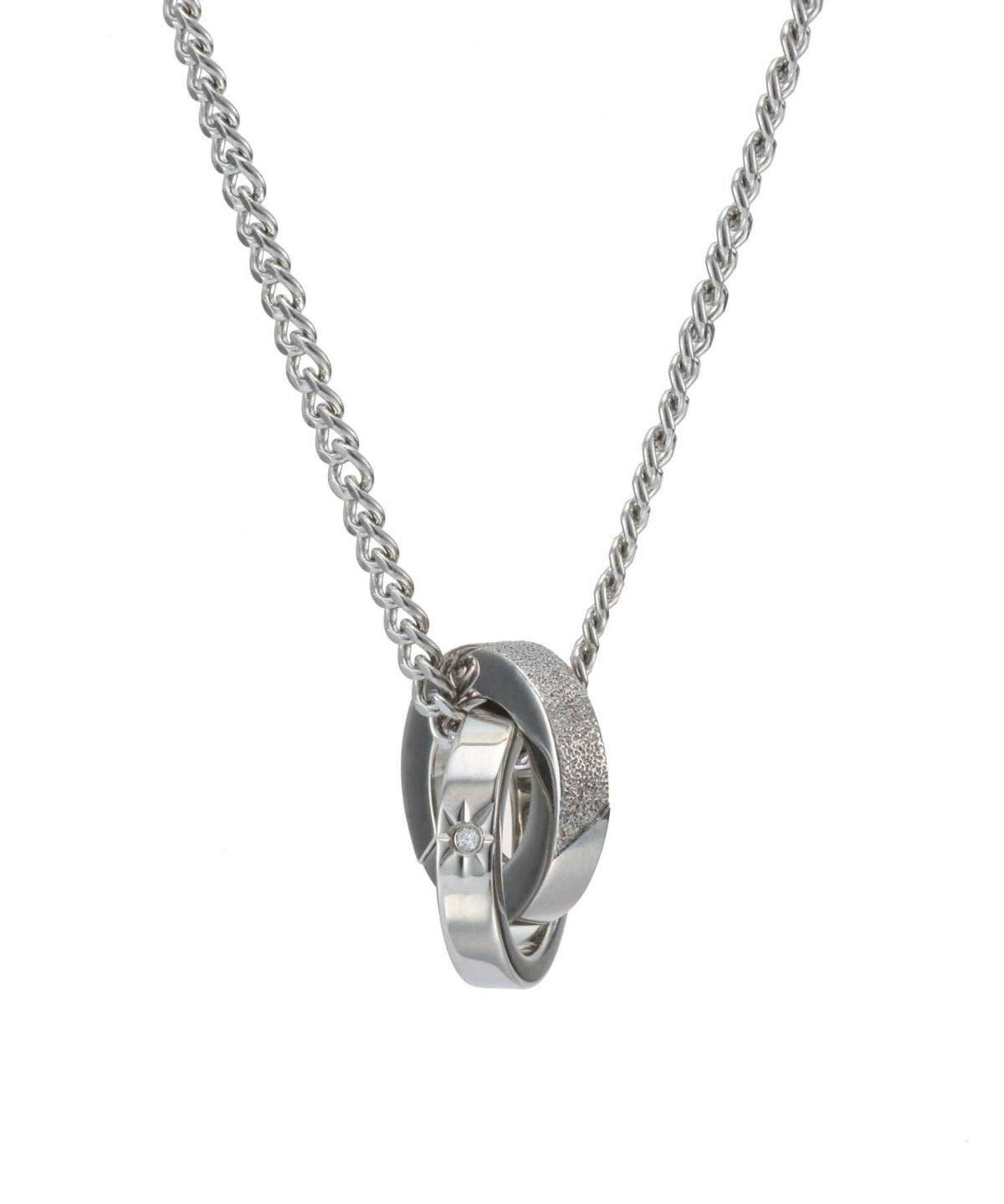 【ONLINE STORE 限定】“SAND”ダブルリングネックレス（ダイヤモンドplus）/サージカルステンレス（金属アレルギー対応）