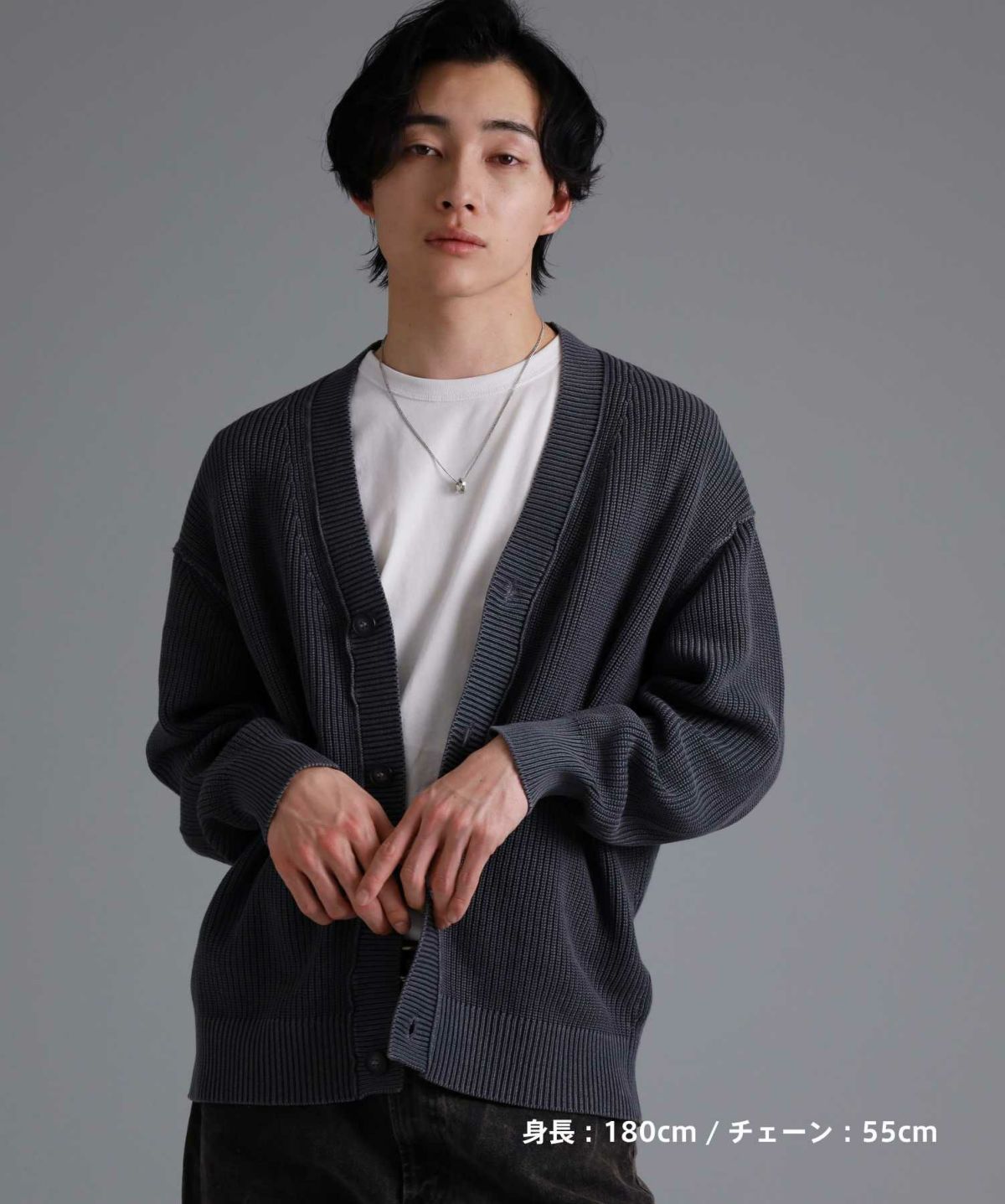 【ONLINE STORE 限定】“SAND”ダブルリングネックレス（ダイヤモンドplus）/サージカルステンレス（金属アレルギー対応）