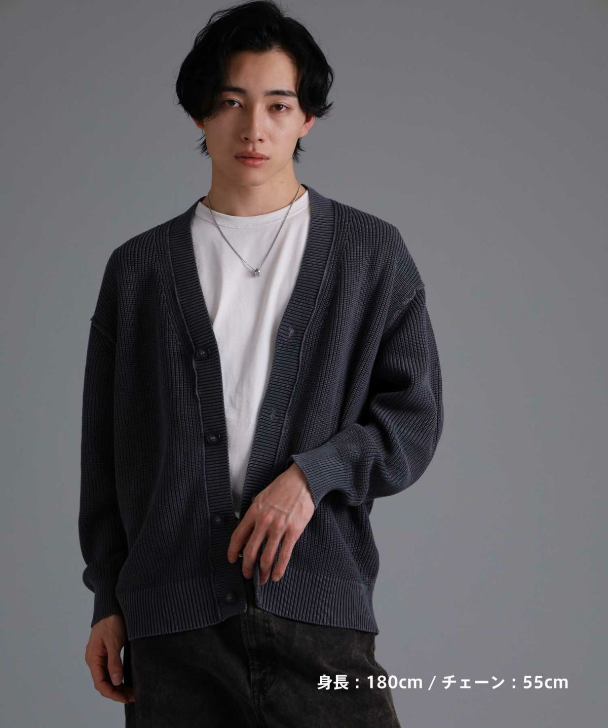 【ONLINE STORE 限定】“SAND”ダブルリングネックレス（ダイヤモンドplus）/サージカルステンレス（金属アレルギー対応）