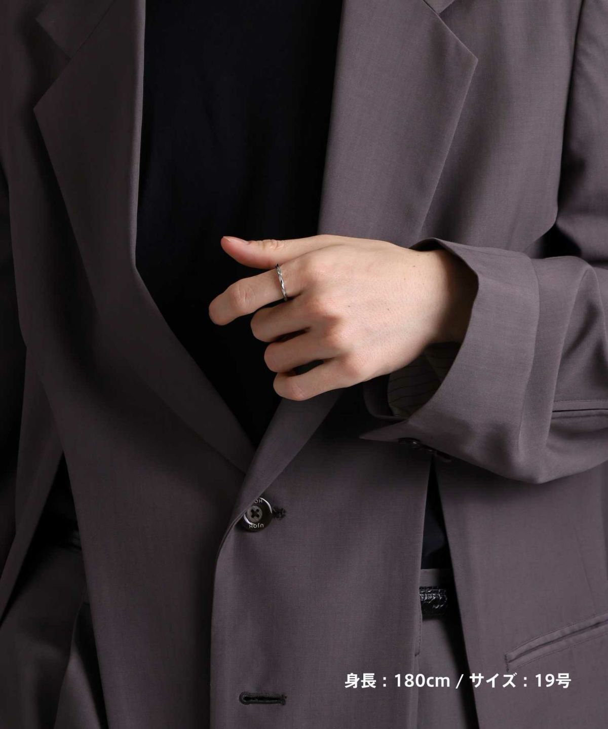 【限定展開】“LH-1”スキニーリング（ツイスト）/サージカルステンレス（金属アレルギー対応）