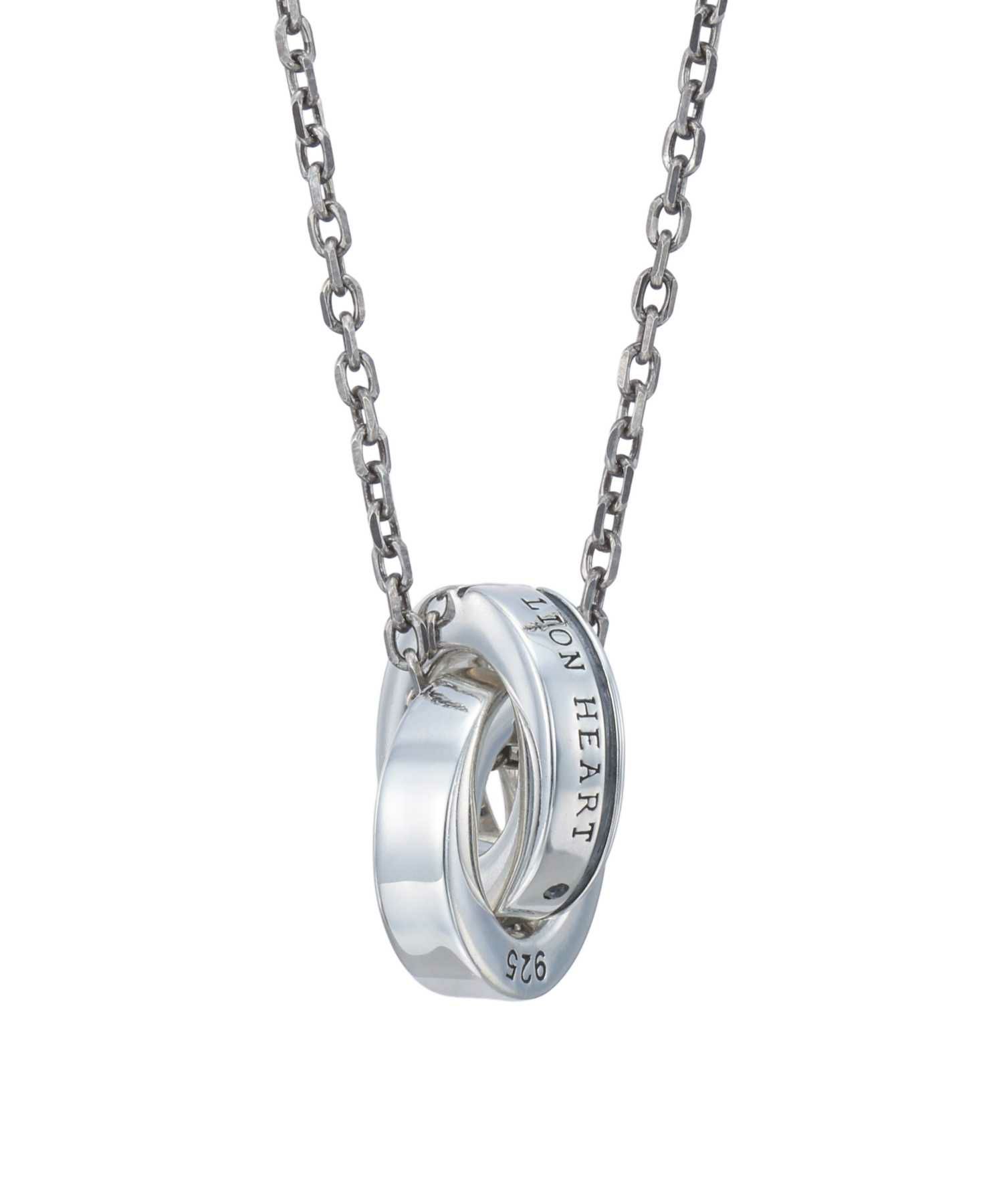 シルバー ダブルリングネックレス for Gift”レリーフダブルリングネックレス/シルバー925