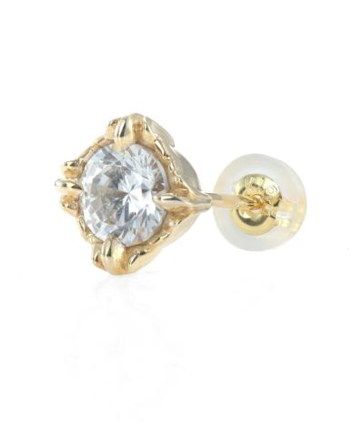 BASIC”コマンダーストーンピアス（ゴールド×ブラック）/K10ゴールド